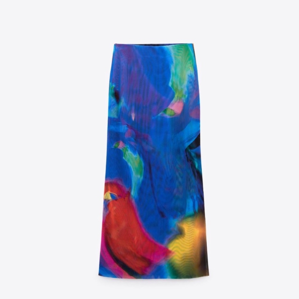 Zara multicolor tule skirt